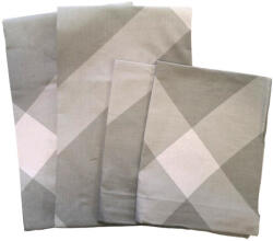  Pamut párnahuzat szett - 4 db-os / Szürke geometriai mintás