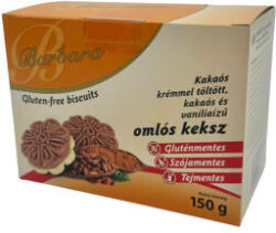 Barbara gluténmentes kakaókrémmel töltött omlós keksz 150 g - delfinbuvar