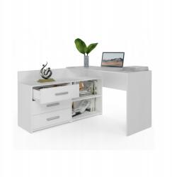 TopEshop Fehér íróasztal 3 fiókkal funkcionális és modern sarokgarnitúra (DANY BIEL KPL)