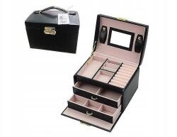 Adar Ékszertartó Doboz Öko Bőr Fekete 14x19x14, 5cm (254817)