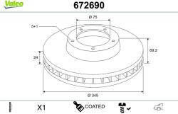 VALEO Brzdový kotúč VALEO 672690 (672690)