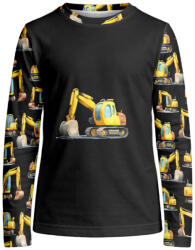 Takoy Panou pentru tricou termic copii cu mânecă lungă 122 escavator negru