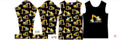 Takoy Panou pentru tricou funcțional copii cu mânecă lungă 110 escavator negru