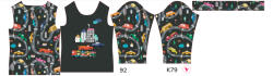 Takoy Panou pentru tricou funcțional copii cu mânecă lungă 92 mașini colorate