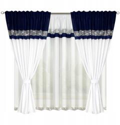 Xzhome Függöny Szett Strasszokkal Díszített Szalaggal (L499)