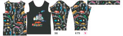 Takoy Panou pentru tricou funcțional copii cu mânecă lungă 98 mașini colorate