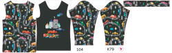 Takoy Panou pentru tricou funcțional copii cu mânecă lungă 104 mașini colorate
