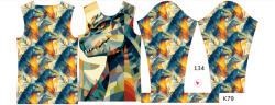 Takoy Panou pentru tricou funcțional copii cu mânecă lungă 134 godzila geometrică