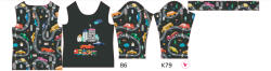 Takoy Panou pentru tricou funcțional copii cu mânecă lungă 86 mașini colorate