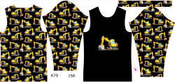 Takoy Panou pentru tricou funcțional copii cu mânecă lungă 158 escavator negru