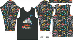 Takoy Panou pentru tricou funcțional copii cu mânecă lungă 164 mașini colorate