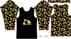 Takoy Panou pentru tricou funcțional copii cu mânecă lungă 164 escavator negru