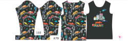 Takoy Panou pentru tricou funcțional copii cu mânecă lungă 110 mașini colorate