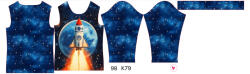 Takoy Panou pentru tricou funcțional copii cu mânecă lungă 98 misiunea spațială