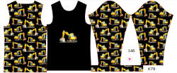 Takoy Panou pentru tricou funcțional copii cu mânecă lungă 146 escavator negru