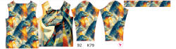 Takoy Panou pentru tricou funcțional copii cu mânecă lungă 92 godzila geometrică