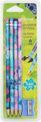 COOLPACK Grafitceruza készlet, COOLPACK Stitch, 4 db + hegyező, háromszögletű, HB (GCKS4HB)