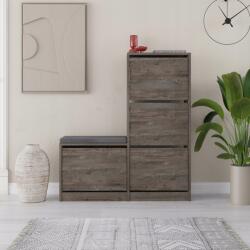 Houseland Cipőszekrény paddal Houseland Dude sötét kávé (207858)