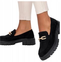 Casu Könnyű Mokaszin Női Platform Félcipő Dekoratív Csattal Fekete R 40 (7080030000402)