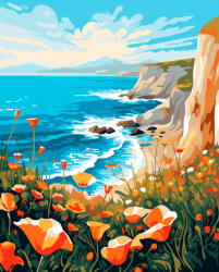 Alkotásutca Mákos rétes - Számfestő készlet kereten 40x50