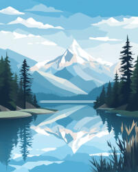 Alkotásutca Fagyott hegycsúcs - Számfestő készlet kereten 40x50