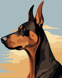 Alkotásutca Dobermann - Számfestő készlet kereten 40x50