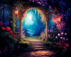 Alkotásutca Elvarázsolt átjáró - Számfestő készlet kereten 40x50