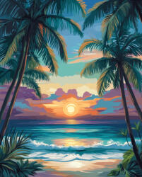 Alkotásutca Sziget - Számfestő készlet kereten 40x50