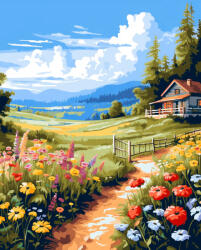 Alkotásutca A rét színei - Számfestő készlet kereten 40x50