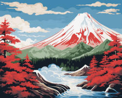 Alkotásutca Vörös Fuji - Számfestő készlet kereten 40x50