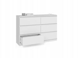 Topeshop Modern komód Malwa M6/120 fehér 6 fiókkal Elegancia és funkcionalitás (5902838460344)