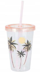 Koopman 600 ml-es műanyag pohár szívószállal és csavaros fedéllel Többször felhasználható (170491420)