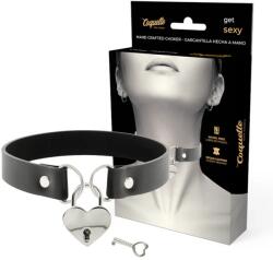  Изискан чокър, сърце с ключалка - Desire Choker Heart Black (D-226910)