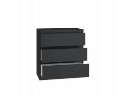 Topeshop Modern M3 mályva komód fekete színben, 3 fiókkal (M3 CZERŃ)