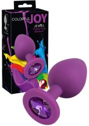  Анален плъг с кристали, цветно забавление, 8см. - Jewel Plug Purple (YOU2T00465)