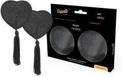  Пастиси за зърна с пискюли, самозалепващи - Nipple Covers Black 1 (D-226929)