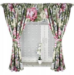  Virágmintás Függöny Szett Panellel És Gyöngyökkel Szalagon 300x160 (568)