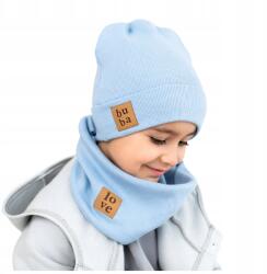 Bubalove Tavaszi Sapka Fiúknak Kéménnyel Kék 36-40 cm (Komplet czapka i komin błękit W0)