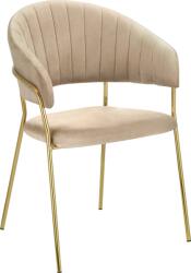Mobikon Fotoliu de design catifea bej metal auriu Dasmin 57x53x76 cm (0000410283)