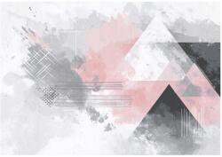 Wallarena Vinil Fotótapéta Strukturált Geometriai Absztrakt Szürke Rózsaszín 368x254 (Fototapeta Na Ścianę Do Salonu 16257W8)