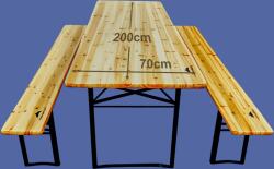 Expodom Fa sörpad garnitúra - 200 cm, 70cm