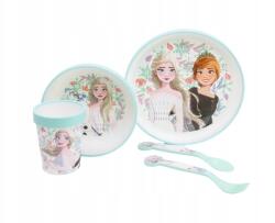 Stor Jégvarázs 5 darabos gyerek étkezőgarnitúra tányér, tál, bögre és evőeszköz, Bpa