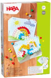 HABA Zuordnungsspiel Scheibix - Joc creativ din lemn pentru copii cu 128 piese colorate si 8 modele de carti (1307162001)