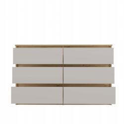 Topeshop Stílusos komód Mályva M6/120 Artisan tölgy/Kasmír 6 fiókkal (M6 120 ARTISAN/KASZMIR)