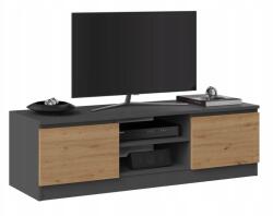 Topeshop Tv asztal 120 cm Antracit/Tölgy Artisan Modern Bútor (MAL-120-ANT-ART)