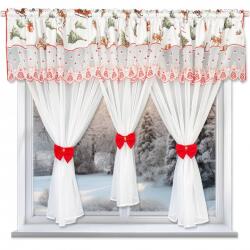  Fehér Karácsonyi Szett Szánnal és Rénszarvasokkal 150x400cm (L 698)