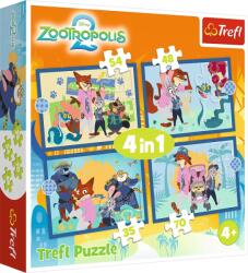 Trefl - Puzzle 4v1 Zootopia 2: Zootopia full of adventures - 1 - 39 piese