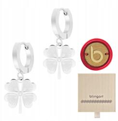 Blingart Női lógós fülbevaló Lóhere négylevelű karika Clover magas fényű (SK0273#S)