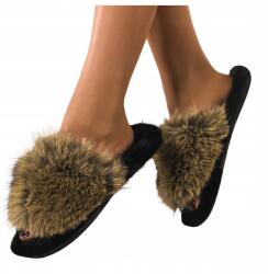 Casu Papucs Bézs Női Szőrmés Kényelmes Széles Pántos Otthoni Cipő 38/39 (7104070000380)