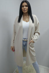  Puha anyagú lezser zsebes kardigán (bézs) (708911)